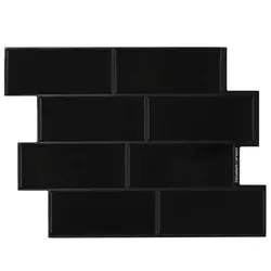 Subway pločica 10 pcs Crna 29 x 21 cm Poliuretan i PET