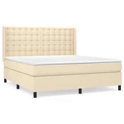 vidaXL vidaXL Box spring postelja z vzmetnico krem 180x200 cm blago, (20893029)