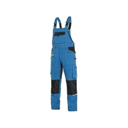 CANIS Radne pantalone sa tregerima CXS Strech/ svetloplava/crna