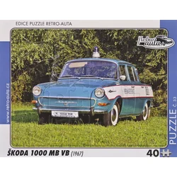 RETRO-AUTA Puzzle št. 33 Skoda 1000 MB VB (1967) 40 kosov