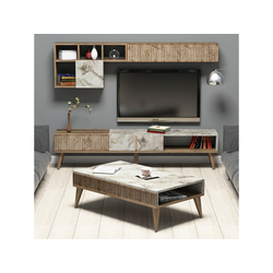 Hanah Home Set namestaja za dnevnu sobu Milano - orah, beli