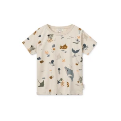 Liewood Majica Apia bež/rjava/oranžna/črna