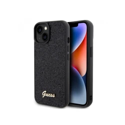 Guess Disco Script Maska za telefon za iPhone 15 Plus, Crna
