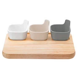 Komplet za tapase 26 x 19 cm, set 4 kosov, les / kamnita posoda, RIG-TIG