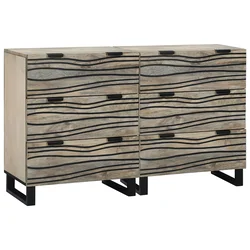 Set komoda 2 pcs Bijelo 120 x 33,5 x 75 cm Čvrsto drvo manga