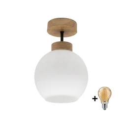 BRILAGI - LED Plafonski luster RETRO GLASS 1xE27/60W/230V prečnik 15 cm hrast/bela