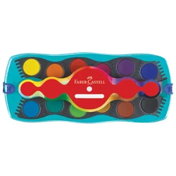 Boja vodena fi 24mm 12boja plus bijela tempera connector faber castell 125003 tirkizna kutija
