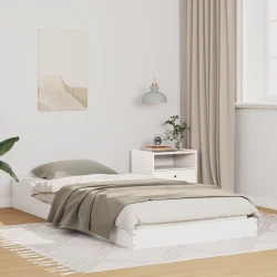 vidaXL Konstrukcija postelje Bela 100 x 200 cm Trdna borovina