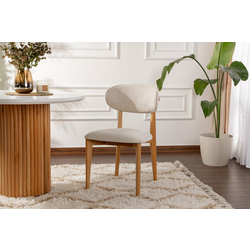 HANAH HOME Set 2 stolice Lionte White Light Oak