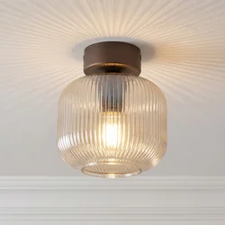 Plafonska svetiljka SALVIA 1xE14/10W/230V prečnik 15 cm braon/dimljeno braon