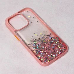 Torbica Frame Glitter za iPhone 14 Pro 6.1 roze