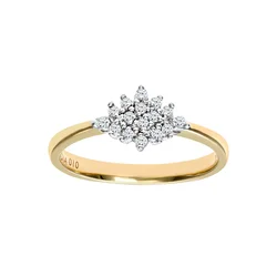 DIAMANT LETERNEL Prstan Cluster-Ring aus 375 Gelbgold mit Diamant zlata