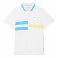 Muški teniski polo Ultra-Dry Colour-Block Stripe Tennis Polo Shirt - white/blue/yellow