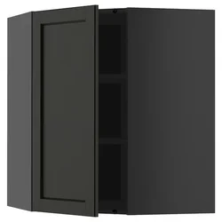 METOD Ugaoni zidni element s policama, Crnosiva/Lerhyttan crno bajcovano, 68x80 cm