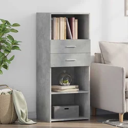 Visoka komoda boja betona 50 x 42,5 x 124 cm konstruirano drvo
