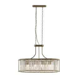 Searchlight 8095-5AB - Luster na lancu VICTORIA 5xE27/60W/230V mesing