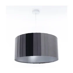 Luster na sajli STRIPES 1xE27/60W/230V, prečnik 40 cm, siv