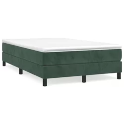 Greatstore Box spring postelja z vzmetnico temno zelen 120x190 cm žamet
