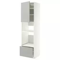 METOD / MAXIMERA Visoki element za ugradne uređaje, bela/Havstorp svetlosiva, 60x60x220 cm