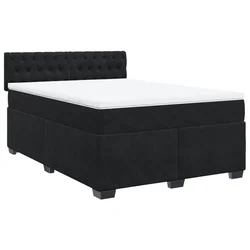 Vidaxl Box spring postelja z vzmetnico črna 140x200 cm žamet