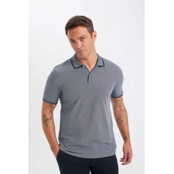 DEFACTO Roll-Up Collar Cotton Fabric Armband Slim Fit Polo Neck T-Shirt