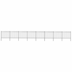 Vrtna ograda s vrhom koplja Čelik 1426x150 cm Crna