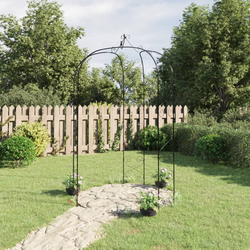 Vrtni luk crni O 180 x 255 cm čelični