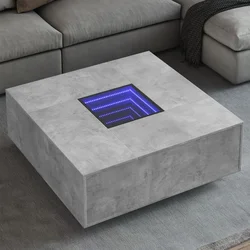 Stolić s beskonačnim LED siva boja betona 100x100x40 cm
