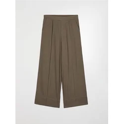 Sinsay - Wide leg pantalone sa viskozom i dodatkom lana - braon