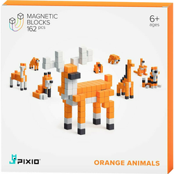 PIXIO Orange Animals komplet za izgradnju, magnetski