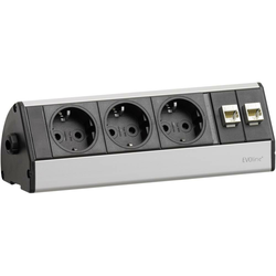 SCHULTE ELEKTROTECHNIK EVOLINER DOCK DESK DATA 3 VTIČNICE + 2 RJ45 ZA MREŽNI PRIKLJUČEK