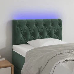 LED uzglavlje tamnozeleno 80x7x78/88 cm baršunasto