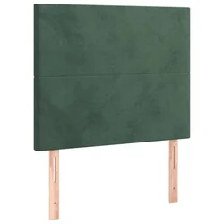 Vidaxl Vzglavje postelje temno zeleno 80x5x118/128 cm žametno