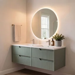 Skye Decor Set kupatilskog ormarića sa umivaonikom i ogledalom, 2 dela, Zeleni