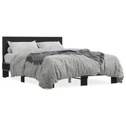 Okvir za krevet crni 140x190 cm konstruirano drvo i metal