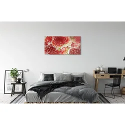 tulup.si Slika na steklu Mokre jagode 100x50 cm 4 obešalnika