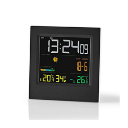 Nedis WEST404BK - Meteorološka stanica s LCD zaslonom 230V crna