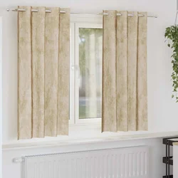 Baršunaste zavjese sa zavjesama 2 pcs Krema 175 x 140 cm Baršun