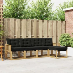 Set vanjskih sofa s jastukom 5 pcs Bijela i crna