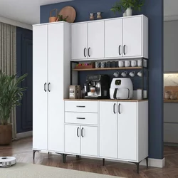 Hanah Home JE267 višenamenski ormarić 180 × 218,6 × 45 cm, bela/orah
