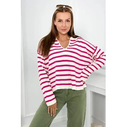 Striped sweater fuchsia