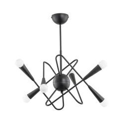 Lestenec na drogu APPER 6xE14/10W/230V črna