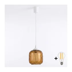 Brilagi - LED luster na sajli R GLASS 1xE27/60W/230V prečnik 14 cm bela/zadimljeno braon