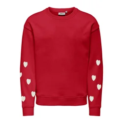 ONLY GIRLS Pulover Marisa Teddy Heart rdeča