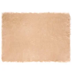 Tepih od umjetne ovčje kože TAFALLA Bež 120 x 170 cm Poliester
