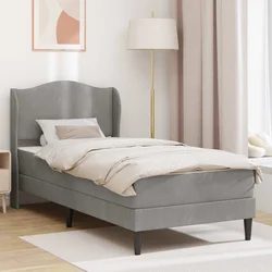 Krevetna konstrukcija 2 pcs Svjetlosiva 90 x 190 cm Baršun