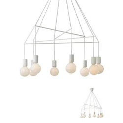 Redo 01-1564 - Luster na sajli MIKADO 8xE27/42W/230V O 82 cm bela