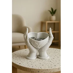 Aberto Design Dekorativni predmet Heart, 16,5x12,5x17,5 cm, Beli