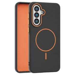 Leather Grip MagSafe maska za Samsung Galaxy S23 FE - Crna