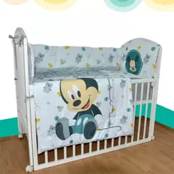 Posteljina za bebe sa ogradicom Mickey Mouse